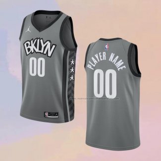 Camiseta Brooklyn Nets Personalizada Statement Gris