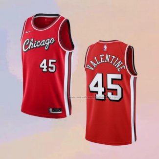 Camiseta Chicago Bulls Denzel Valentine NO 45 Ciudad 2021-22 Rojo