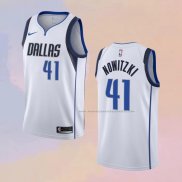 Camiseta Dallas Mavericks Dirk Nowitzki NO 41 Icon Blanco