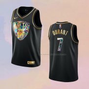 Camiseta Golden Edition Brooklyn Nets Kevin Durant NO 7 2021-22 Negro