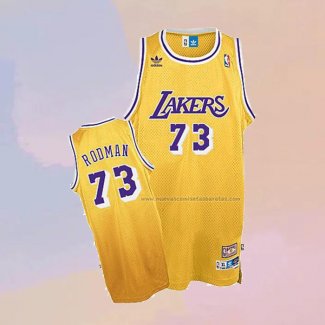 Camiseta Los Angeles Lakers Dennis Rodman NO 73 Retro Amarillo