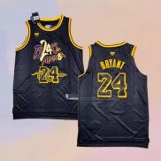 Camiseta Los Angeles Lakers Kobe Bryant NO 24 Black Mamba Snakeskin Negro