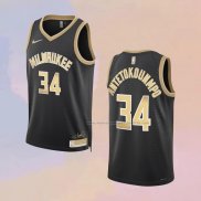 Camiseta Milwaukee Bucks Giannis Antetokounmpo NO 34 Select Series Oro Negro