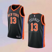 Camiseta New York Knicks Evan Fournier NO 13 Ciudad 2022-23 Negro