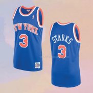 Camiseta New York Knicks John Starks NO 3 Mitchell & Ness 1991-92 Azul