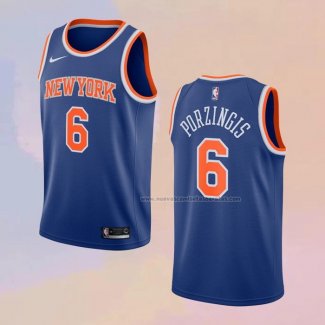 Camiseta New York Knicks Kristaps Porzingis NO 6 Icon Azul