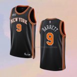 Camiseta New York Knicks RJ Barrett NO 9 Ciudad 2021-22 Negro