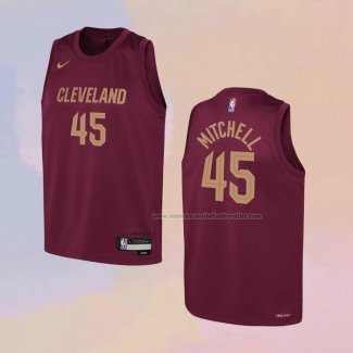 Camiseta Nino Cleveland Cavaliers Donovan Mitchell NO 45 Icon 2022-23 Rojo