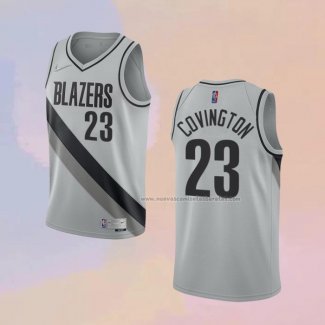 Camiseta Portland Trail Blazers Robert Covington NO 23 Earned 2020-21 Gris