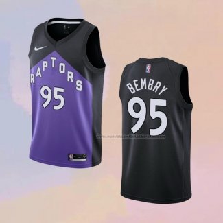 Camiseta Toronto Raptors DeAndre Bembry NO 95 Earned 2020-21 Negro Violeta