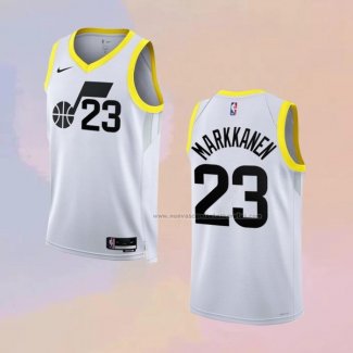 Camiseta Utah Jazz Lauri Markkanen NO 23 Association 2022-23 Blanco