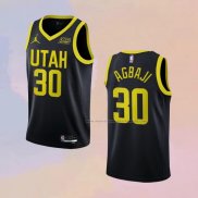 Camiseta Utah Jazz Ochai Agbaji NO 30 Statement 2022-23 Negro