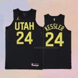 Camiseta Utah Jazz Walker Kessler NO 24 Statement 2022-23 Negro