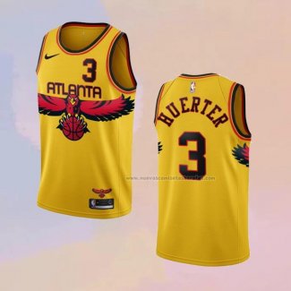 Camiseta Atlanta Hawks Kevin Huerter NO 3 Ciudad 2021-22 Amarillo