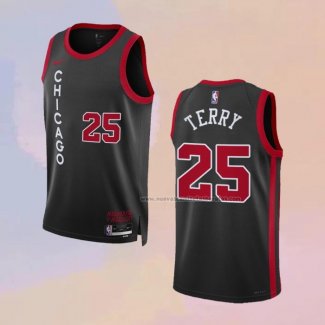 Camiseta Chicago Bulls Dalen Terry NO 25 Ciudad 2023-24 Negro