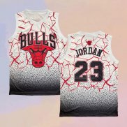 Camiseta Chicago Bulls Michael Jordan NO 23 Mitchell & Ness Blanco Rojo