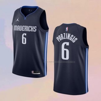 Camiseta Dallas Mavericks Kristaps Porzingis NO 6 Statement 2020-21 Azul