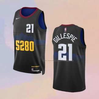 Camiseta Denver Nuggets Collin Gillespie NO 21 Ciudad 2023-24 Negro