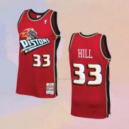 Camiseta Detroit Pistons Grant Hill NO 33 Mitchell & Ness 1999-00 Rojo