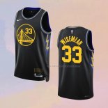 Camiseta Golden State Warriors James Wiseman NO 33 Ciudad 2021-22 Negro