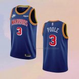 Camiseta Golden State Warriors Jordan Poole NO 3 75th Anniversary Azul