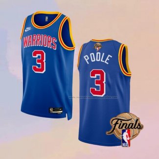 Camiseta Golden State Warriors Jordan Poole NO 3 Classic 2022 NBA Finals Azul