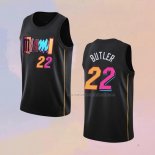 Camiseta Miami Heat Jimmy Butler NO 22 Ciudad 2021-22 Negro