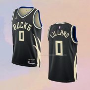 Camiseta Milwaukee Bucks Damian Lillard NO 0 Statement 2022-23 Negro