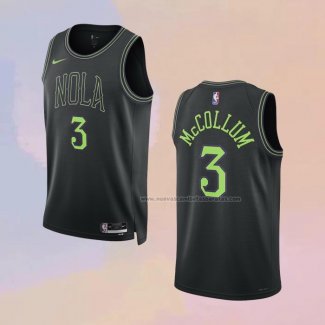 Camiseta New Orleans Pelicans CJ McCollum NO 3 Ciudad 2023-24 Negro