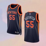 Camiseta New York Knicks Isaiah Hartenstein NO 55 Statement 2022-23 Negro