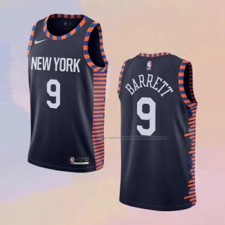 Camiseta New York Knicks RJ Barrett NO 9 Ciudad Edition 2019-20 Azul