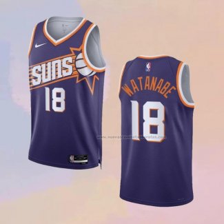 Camiseta Phoenix Suns Yuta Watanabe NO 18 Icon 2023-24 Violeta