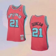 Camiseta San Antonio Spurs Tim Duncan NO 21 Mitchell & Ness 1998-99 Rosa