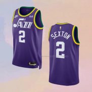 Camiseta Utah Jazz Collin Sexton NO 2 Classic 2023-24 Violeta