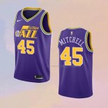 Camiseta Utah Jazz Donovan Mitchell NO 45 Classic 2018-19 Violeta