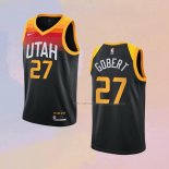 Camiseta Utah Jazz Rudy Gobert NO 27 Ciudad 2020-21 Negro