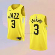 Camiseta Utah Jazz Stanley Johnson NO 3 Icon 2022-23 Amarillo