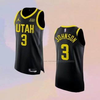 Camiseta Utah Jazz Stanley Johnson NO 3 Statement Autentico 2022-23 Negro