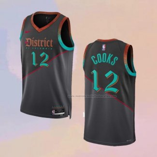 Camiseta Washington Wizards Xavier Cooks NO 12 Ciudad 2023-24 Negro