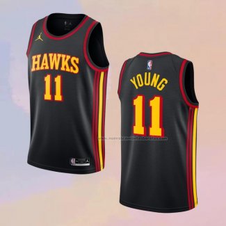 Camiseta Atlanta Hawks Trae Young NO 11 Statement 2020-21 Negro