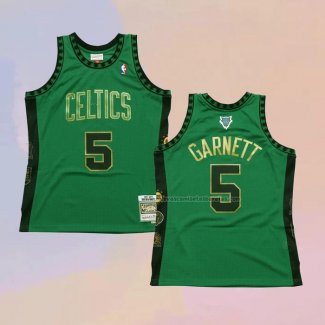 Camiseta Boston Celtics Kevin Garnett NO 5 Hardwood Classics Throwback Hall of Fame Verde