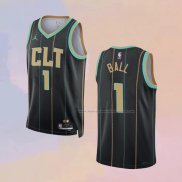 Camiseta Charlotte Hornets LaMelo Ball NO 1 Ciudad 2022-23 Negro