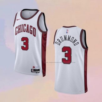 Camiseta Chicago Bulls Andre Drummond NO 3 Ciudad 2022-23 Blanco