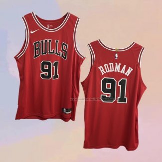 Camiseta Chicago Bulls Dennis Rodman NO 91 Icon Autentico Rojo