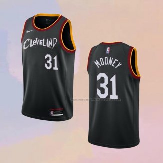 Camiseta Cleveland Cavaliers Jarrett Allen NO 31 Ciudad 2020-21 Negro