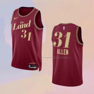 Camiseta Cleveland Cavaliers Jarrett Allen NO 31 Ciudad 2023-24 Rojo