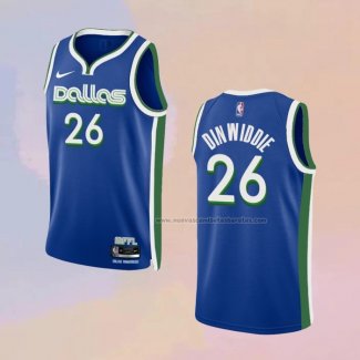 Camiseta Dallas Mavericks Spencer Dinwiddie NO 26 Ciudad 2022-23 Azul