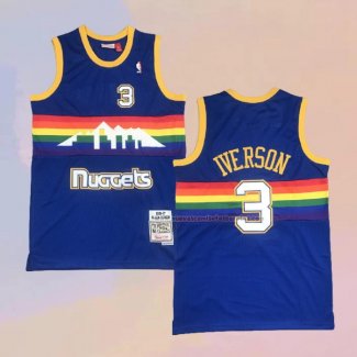 Camiseta Denver Nuggets Allen Iverson NO 3 Mitchell & Ness 2006-07 Azul