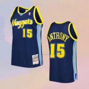 Camiseta Denver Nuggets Carmelo Anthony NO 15 Mitchell & Ness 2006-07 Azul