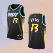 Camiseta Indiana Pacers Jordan Nwora NO 13 Ciudad 2023-24 Negro